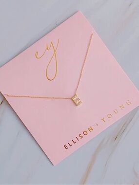 Ellison + Young Gold Initial 'E' Necklace - Gold